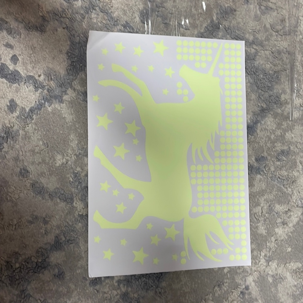 Neon unicorn and star stickers